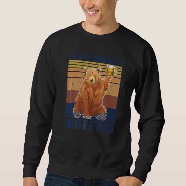 Sudadera El Oso Retro Mi Animal Espiritual Es Una Cerveza Q (Anverso)