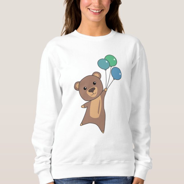 Sudadera El Oso Sale Con Globos Animados Cuestos (Anverso)