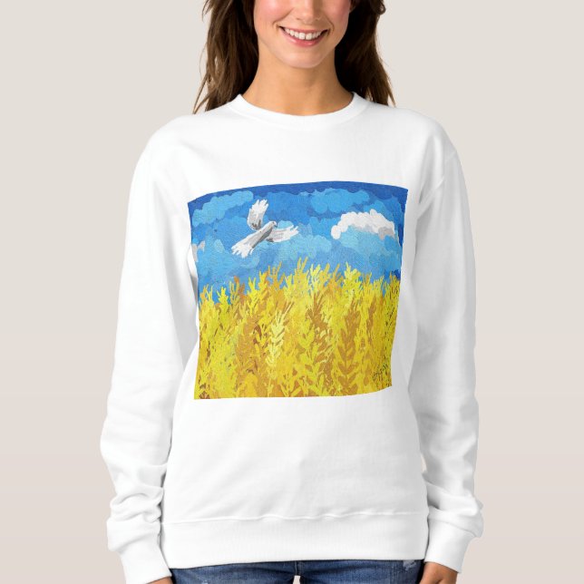 Sudadera El paisaje de la bandera de Ucrania (Anverso)