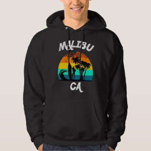 Sudadera El Paisaje De Playa De Malibu California Con Surfi