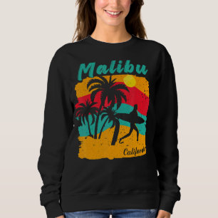 Sudadera El Paisaje De Playa De Malibu California Con Surfi