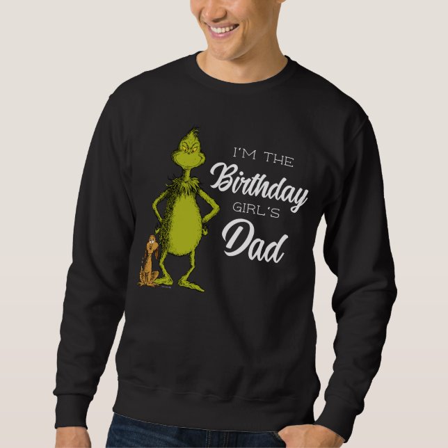 Sudadera El papá de la cumpleañera Grinch Pizarra (Anverso)