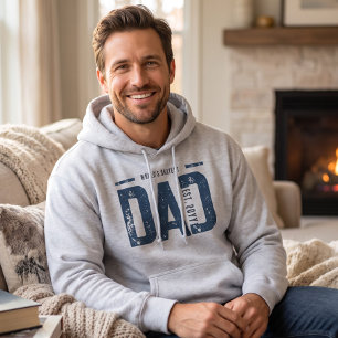 Sudadera El Papá Más o Menos del Mundo Est Año Azul Gris De