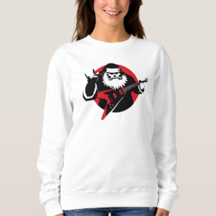 Sudadera El Papá Noel Metalizado y pesado toca la guitarra