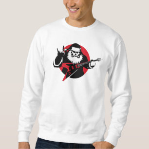 Sudadera El Papá Noel Metalizado y pesado toca la guitarra