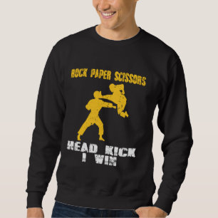 Sudadera El papel de rock tijera el patín de cabeza gané gr