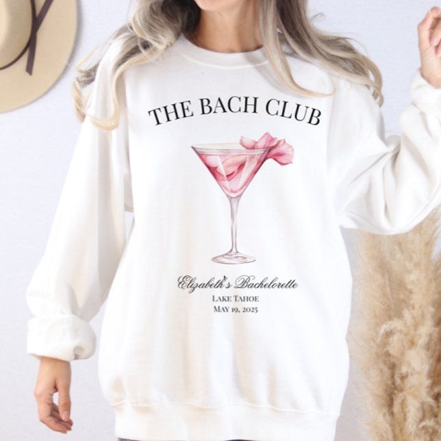 Sudadera El paseo de Bachelorette Chica Bach Club Pink Cock (The Bach Club Sweatshirt Pink Cocktail)
