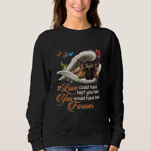 Sudadera El Pastor Alemán Paw Ama La Pérdida De Perro Hermo (Anverso)