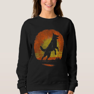Sudadera El pastor alemán Silhouette Dog Funny Vintage Retr