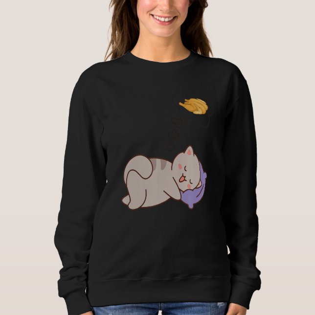 Sudadera El pavo del gato sueña durmiendo (Anverso)