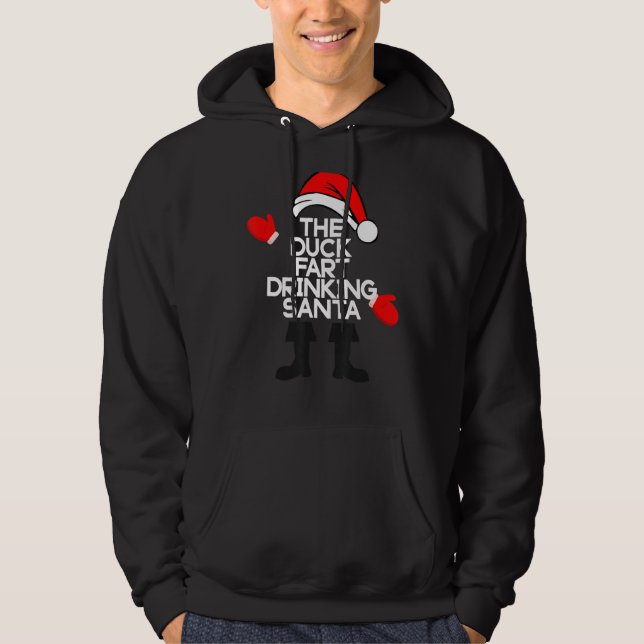 Sudadera El pedo del pato bebiendo Navidades de Santa Whisk (Anverso)