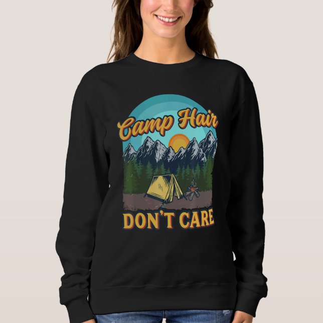 Sudadera El pelo del campamento no importa - Camping divert (Anverso)