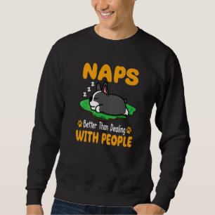 Sudadera El perro Boston Terrier duerme mejor que tratar co