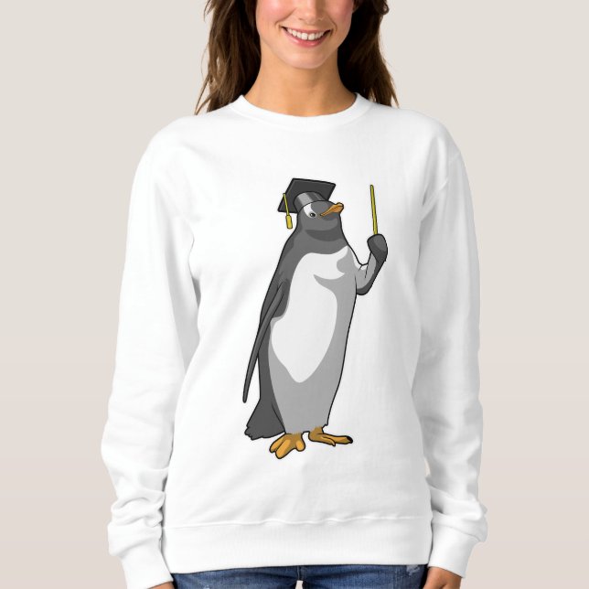 Sudadera El pingüino como profesor con puntero (Anverso)