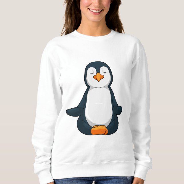 Sudadera El pingüino en el gimnasio del yoga (Anverso)