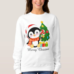 Sudadera El pingüino lindo del navidad añade la camiseta
