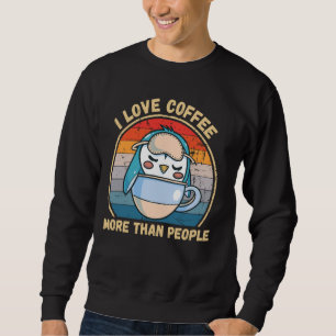 Sudadera El pingüino vintage me encanta el café más que la