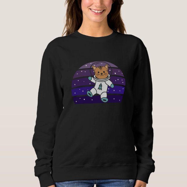 Sudadera El planeta gato astronauta Tierra marea el espacio (Anverso)