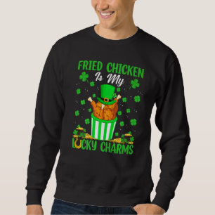 Sudadera El Pollo Frito Es Mi Encanto Afortunado Para St Pa