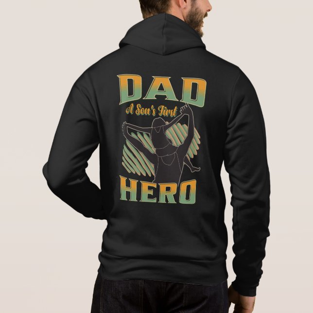 Sudadera El primer héroe de papá a hijo (Reverso)
