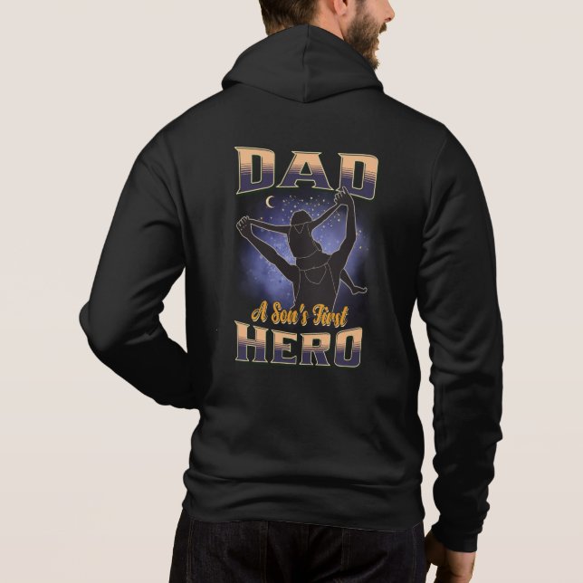 Sudadera El primer héroe de papá a hijo (Reverso)