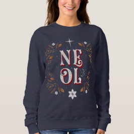 Sudadera El primer navidad de Noel de las mujeres azul