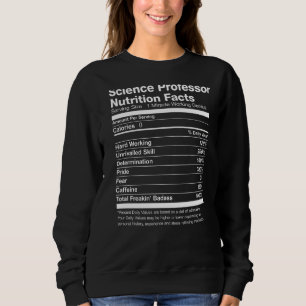 Sudadera El profesor de ciencias Nutrición Hechos Graciosos