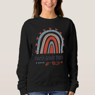 Sudadera El profesor de cuarto grado Boho Rainbow de vuelta