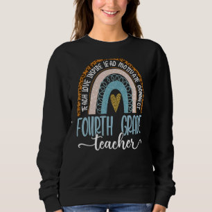 Sudadera El profesor de cuarto grado Leopard Boho Rainbow d