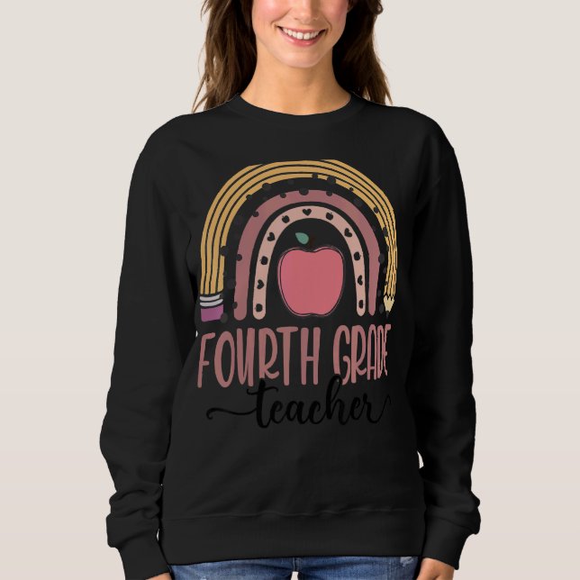 Sudadera El profesor de cuarto grado Leopard Boho Rainbow d (Anverso)
