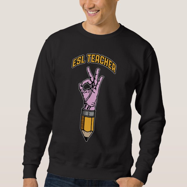 Sudadera El Profesor De Esl Esol English Como Un Pénico De  (Anverso)