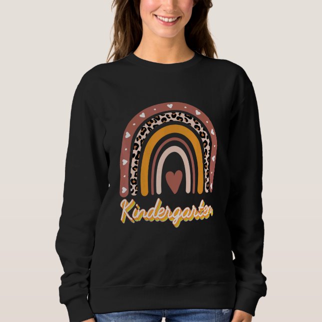 Sudadera El profesor de guardería Boho Rainbow Leopard impr (Anverso)