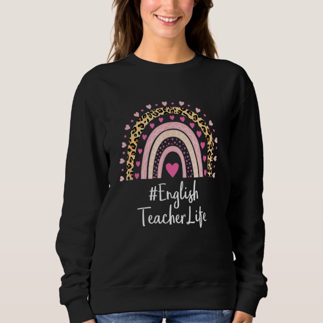 Sudadera El profesor de inglés Life Leopard Print Boho Ra (Anverso)