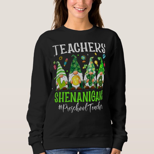 Sudadera El profesor de preescolar ama a los Shenanigans Dí (Anverso)