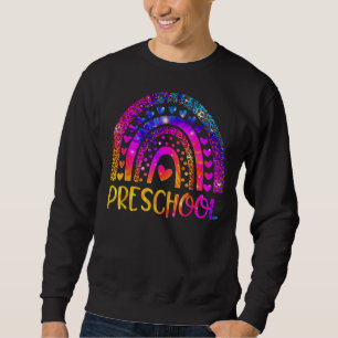Sudadera El profesor de preescolar Leopard Tie Dye Rainbow