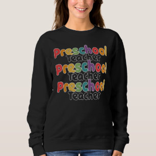 Sudadera El profesor de preescolar Rainbow Retro Pre K cura