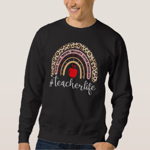 Sudadera El profesor Life Leopard Boho Rainbow Teach Love I
