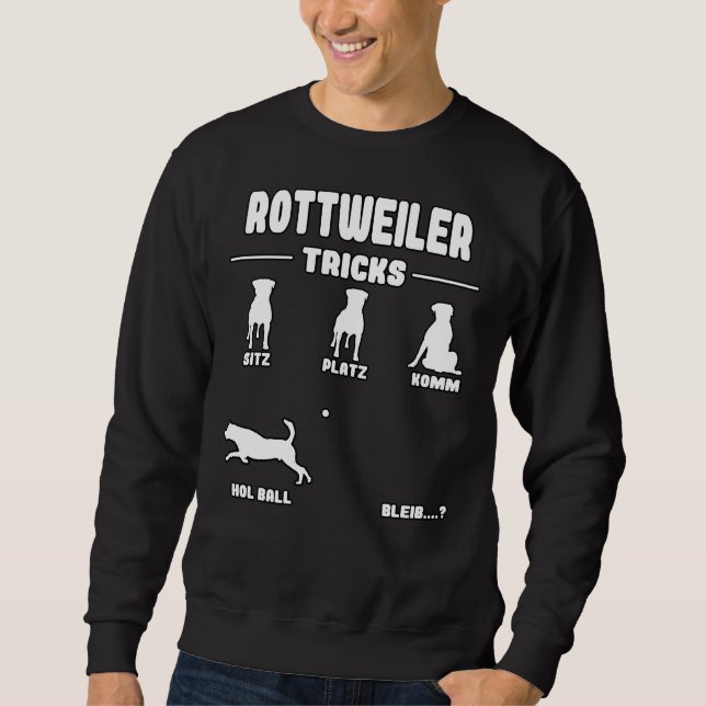 Sudadera El propietario del perro Fan Rottweiler Tricks 2 (Anverso)