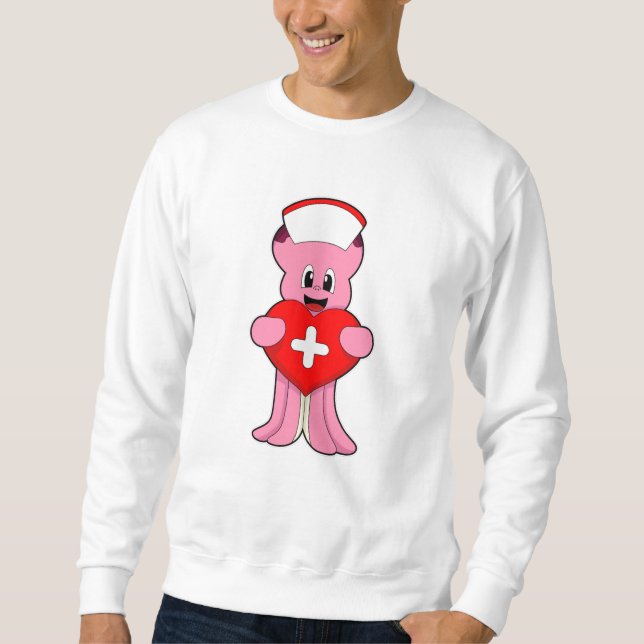 Sudadera El pulpo como enfermera con corazón (Anverso)