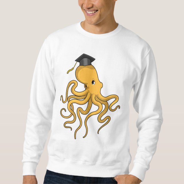 Sudadera El pulpo como estudiante con diploma (Anverso)