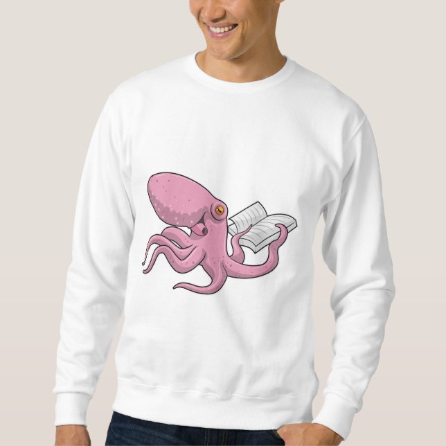 Sudadera El pulpo como nervioso con el libro (Anverso)