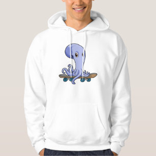 Sudadera El pulpo como patinador con patineta