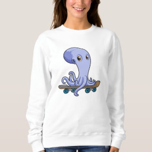 Sudadera El pulpo como patinador con patineta