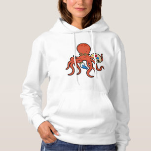 Sudadera El pulpo como pintor con pintura y pincel
