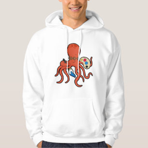 Sudadera El pulpo como pintor con pintura y pincel
