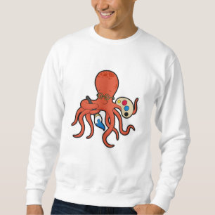 Sudadera El pulpo como pintor con pintura y pincel