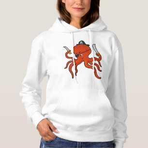 Sudadera El pulpo como pirata con espada y cuchillo