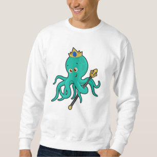 Sudadera El pulpo como rey con tridente