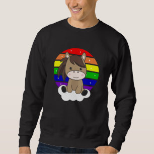 Sudadera El Purpurina del arco iris Kawaii, colorido de cab