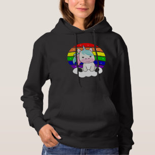 Sudadera El Purpurina del arcoiris de Unicornio Kawaii Unic